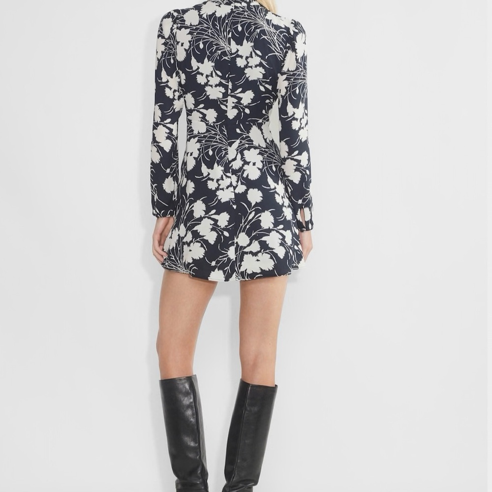 Wilfred Dark Night Navy and White Floral Long Sleeve Lola Dress - Picture 4 of 6